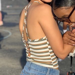 Open back halter top